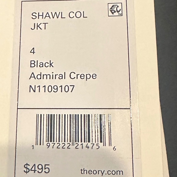 NWT Theory Staple Black Blazer in Admiral Crepe - Size 4 - Picture 8 of 8